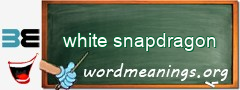 WordMeaning blackboard for white snapdragon